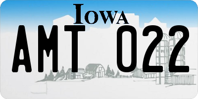 IA license plate AMT022