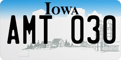 IA license plate AMT030