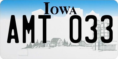 IA license plate AMT033