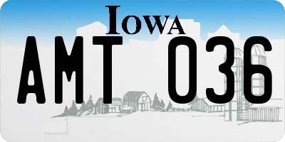 IA license plate AMT036