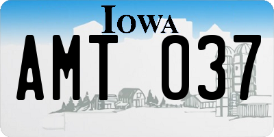 IA license plate AMT037
