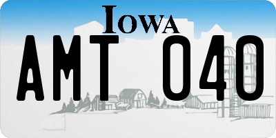 IA license plate AMT040