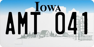IA license plate AMT041