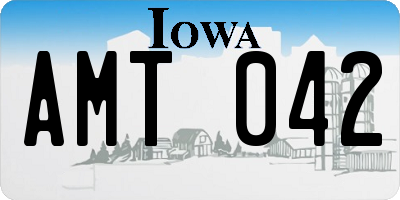 IA license plate AMT042