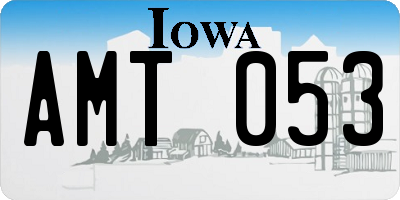 IA license plate AMT053
