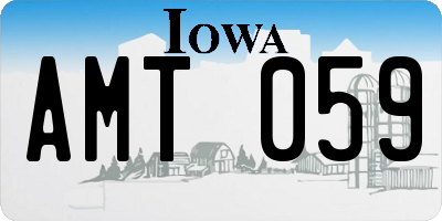 IA license plate AMT059