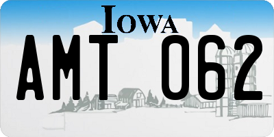 IA license plate AMT062