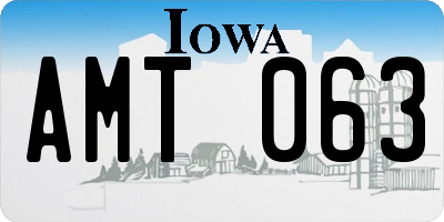 IA license plate AMT063