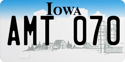 IA license plate AMT070