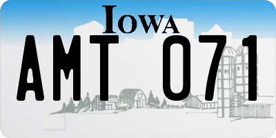 IA license plate AMT071