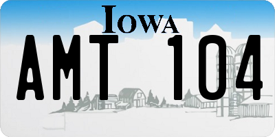 IA license plate AMT104