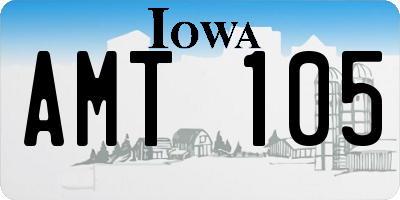 IA license plate AMT105
