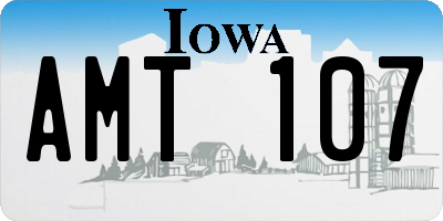 IA license plate AMT107