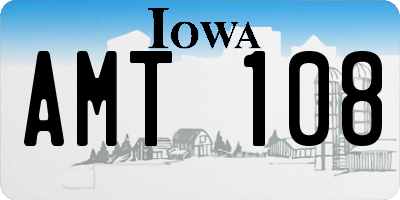IA license plate AMT108