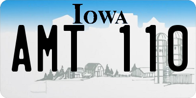IA license plate AMT110