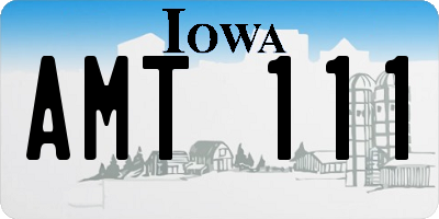 IA license plate AMT111