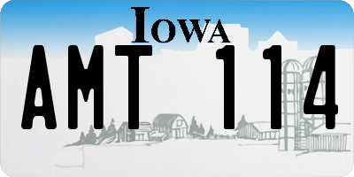 IA license plate AMT114