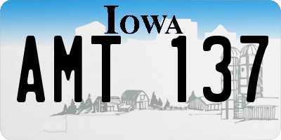 IA license plate AMT137