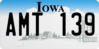 IA license plate AMT139