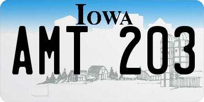 IA license plate AMT203
