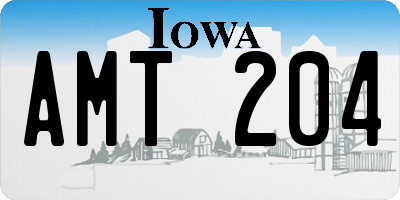 IA license plate AMT204