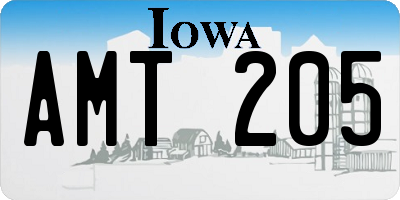 IA license plate AMT205