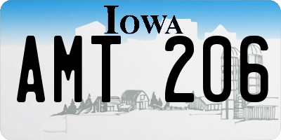 IA license plate AMT206