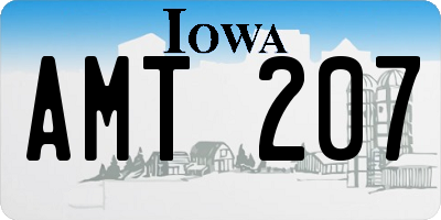 IA license plate AMT207