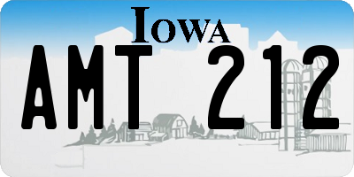 IA license plate AMT212