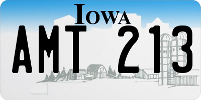 IA license plate AMT213