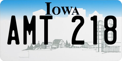 IA license plate AMT218