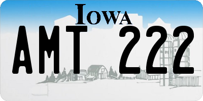 IA license plate AMT222