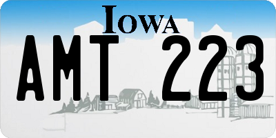IA license plate AMT223