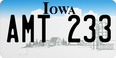 IA license plate AMT233