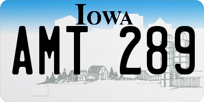 IA license plate AMT289