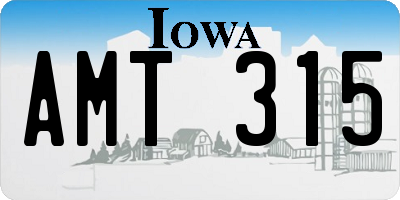 IA license plate AMT315