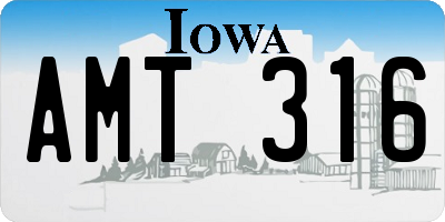 IA license plate AMT316