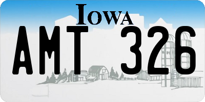 IA license plate AMT326