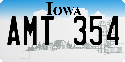 IA license plate AMT354