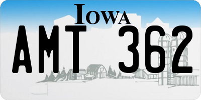 IA license plate AMT362