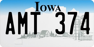 IA license plate AMT374