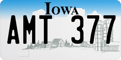 IA license plate AMT377