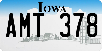 IA license plate AMT378