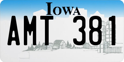 IA license plate AMT381