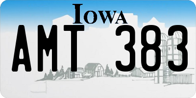 IA license plate AMT383