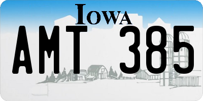 IA license plate AMT385