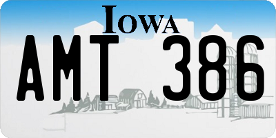 IA license plate AMT386