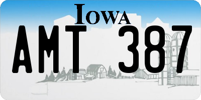 IA license plate AMT387