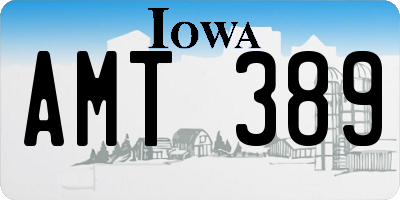 IA license plate AMT389