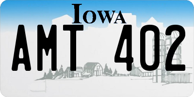 IA license plate AMT402
